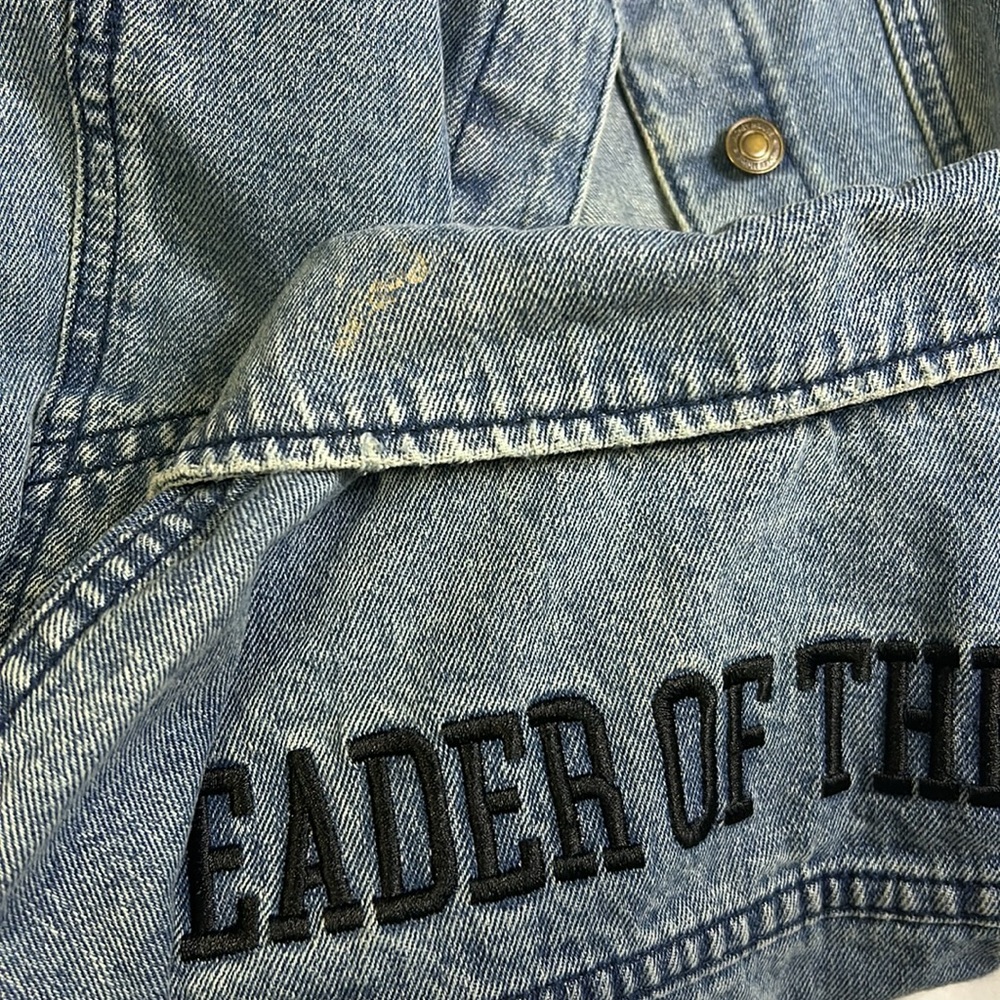 Disney Denim Jacket Mickey Mouse Youth 11/12 S Leader Of The Club Embroidered - Picture 10 of 10